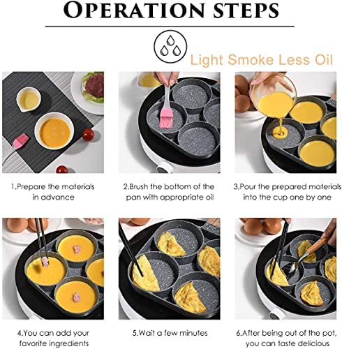 Poêle À Frire À 2 Trous Anti-Adhésive Pour Œufs, Hamburgers, Crêpes