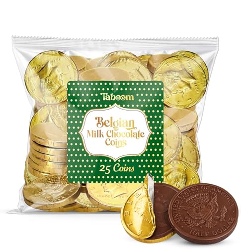 Belgian Milk Chocolate Gold Coins Candy - Smooth, Creamy European Chocolate Wrapped in Gold Foil For...