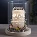 Personalization Universe Heaven in Our Home Personalized Memorial Hurricane with Whitewashed Wood Base