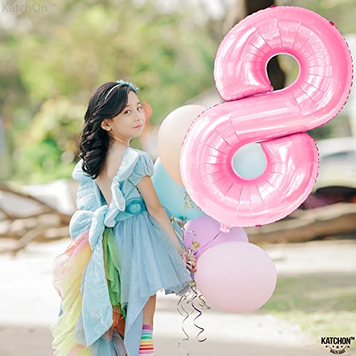 Image of KatchOn, Giant Light Pink Number 8 Balloon - 40 Inch, Pink 8 Balloons