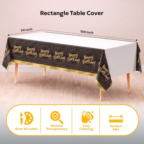 Image of Exquisite Colorful Confetti Table Cover 6 Pack 54 in. x 108 in. Rectangle Plastic Tablecloth Disposable Table Covers for Rainbow Bright Celebration Birthday Party Supplies Decorations for Kids Ad