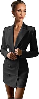 Blazer Dress for Women Sexy Elegant V Neck Blazer Dress Bodycon Long Sle...
