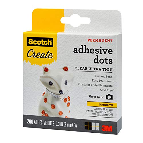 Scotch Adhesive Ultra Thin Dots, Clear, 200 Count, Great for Card Making and Scrapbooking (010-200UT-CFT) - image 2