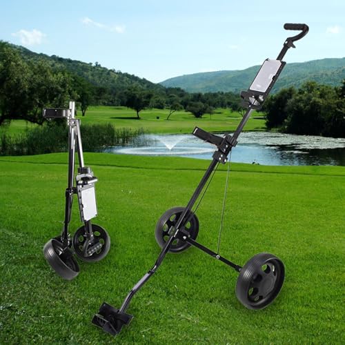 rockible Golf Pull Push Cart Quickly Fold/Open Outdoor Folding Cart Compact Golf Cart - Image 5