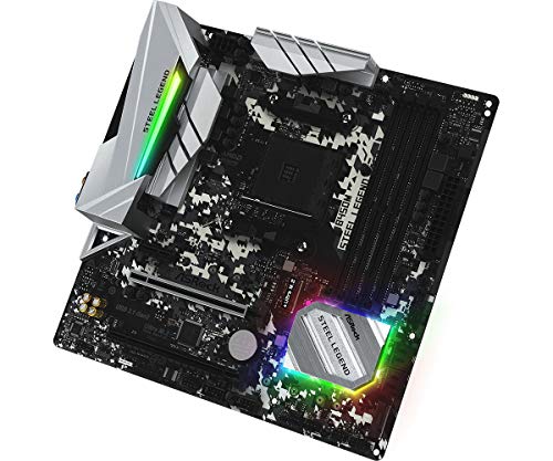 Placa Mãe AM4/USB 3.1/Type-C/Displayport, HDMI, ASRock, B450M Steel Legend glide