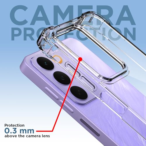 Image of Amazon Basics Back Cover for Realme Narzo 90X 5G / Realme C85 5G / Realme 15X 5G PC + TPU Clear Transparent Raised Edges Shockproof Protective Phone Bumper Case (Transparent)