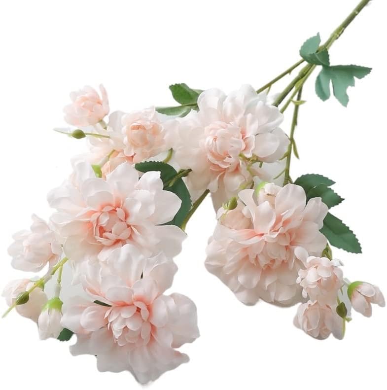 Miniatura 9 de HXSCOO Flores artificiales de seda, ramas de peonía, flores artificiales para decoración de sala de estar, decoración de apartamentos, flores