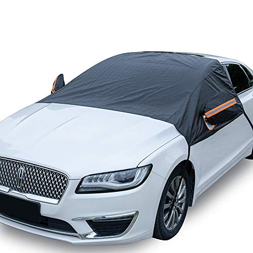 Universal Fit Windshield Snow Cover for Cars, Compact and Mid-size SUVs, Anti-theft Tuck-in