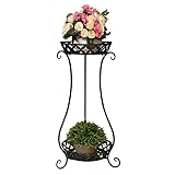 PFLife Plant Stand Indoor 79CM 2 Tier Metal Plant Stands Indoor Plant Holder for Living Room Garden White Black