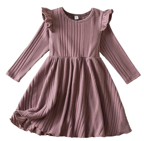 SEAUR Kinder Mädchen Kleid Herbst Winter Langarm Strickkleid...
