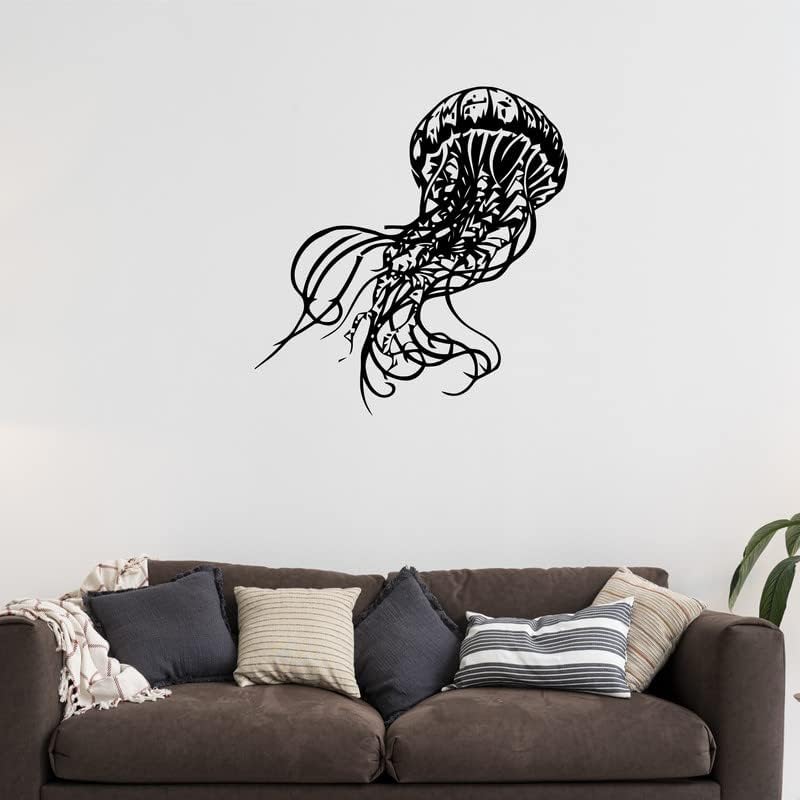 Calcomanías de vinilo de medusas de 22 x 23 pulgadas Lindas siluetas de naturaleza silvestre Ventana de automóvil, laptop, hogar, niños, niñas,