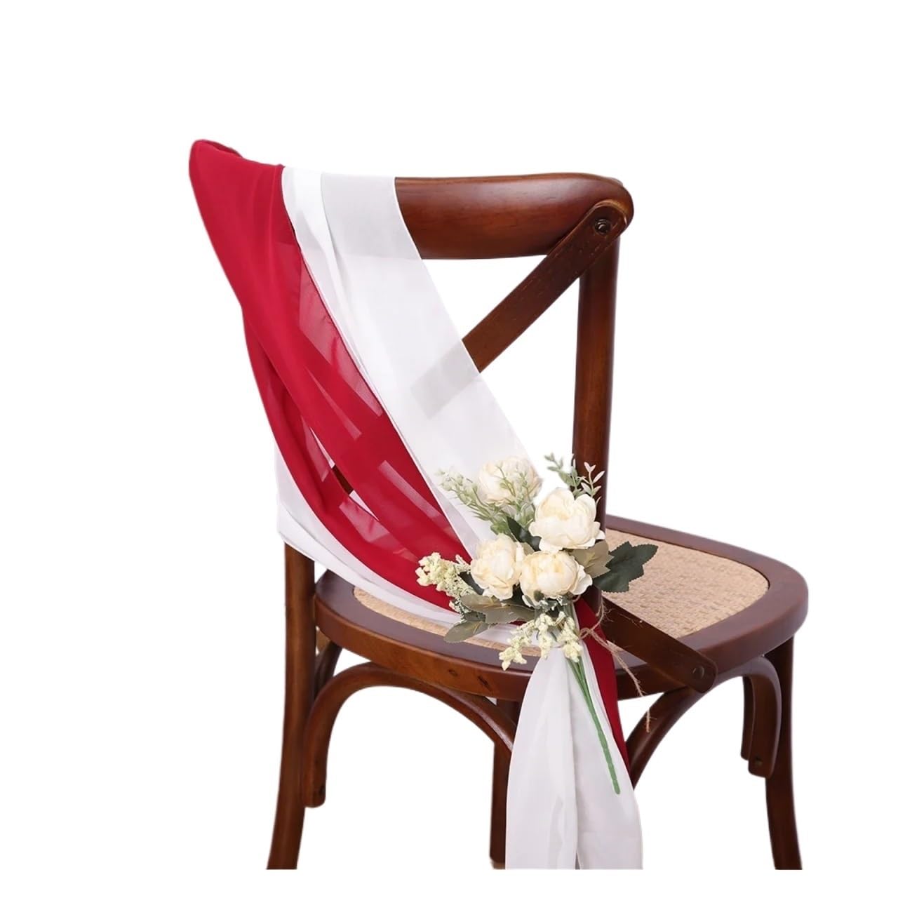 Stuhlschleifen 10 STÜCKE Chiffon Stuhl Schärpen Hochzeit Stuhl Dekoration 16x275 cm Lange for Hochzeit Gang Dekorationen Party Bankett Event(Burgundy)