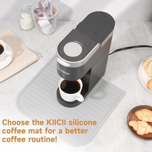 Image of Silicone Coffee Mat for Keurig K-Mini Coffee Maker, Coffee Bar Mat for Countertop, Coffee Bar Accessory, Espresso Machine Accessories, Splash-proof, Easy to Move, Dishwasher Safe