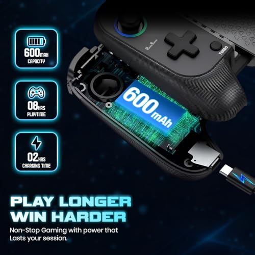 Image of PunnkFunnk GX Pro Bluetooth Gaming Controller with Magnetic Hall 3D Joysticks, RGB Lighting, Dual Vibration, Bluetooth 5.0 Gamepad for iPhone, Android, PC, PS4, PS3 & XBOX (Black)