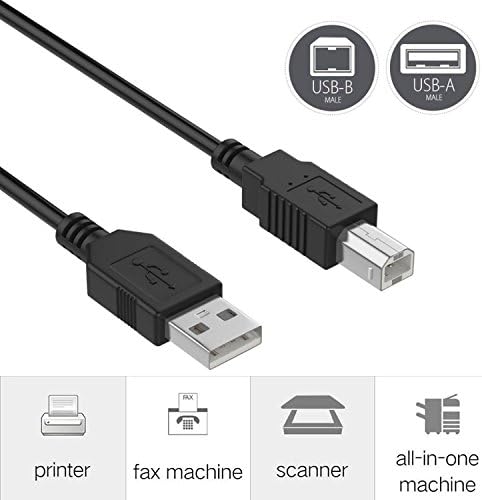 ABLEGRID 6ft USB Data PC Cable Cord for Intermec Easycoder PC4 PC4C00100000 Bar Code Label Printer(with Ferrite Core)