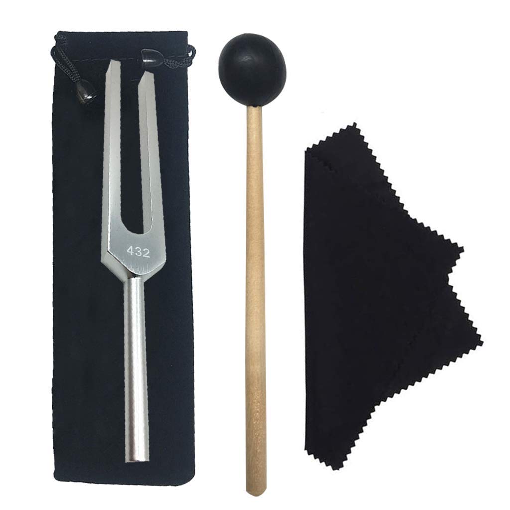 432 Hz Aluminum Tuning Fork with Bag Mallet and Cleaning Cloth for Ultimate Healing and Relaxation Nerve/Sensory