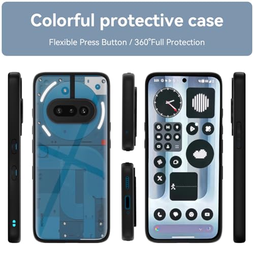 Image of Amazon Basics TPU+PC Back Cover for Nothing Phone 3A 5G | Shockproof Sleek Hybrid Armor Bumper Case (Black) | Shockproof