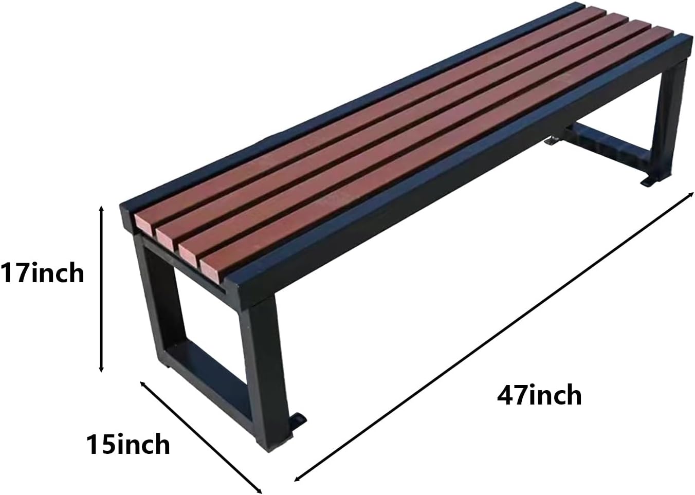 39 Inch Solid Wood Outdoor Patio Bench - Durable Garden Seating for Porch, Poolside, Balcony - Stylish 47x15 Inch Wooden Furniture