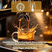 NEOUZA Siebträger für Delonghi 2 Ohren ECP31.21 ECP33.21 ECP35.31 ECOV 311 und andere Kaffeemaschinen, Edelstahl 304, Ersatzgriff, abnehmbarer Filter, mit Becherfilterkorb – Ansicht 5
