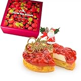 魔法洋菓子店ソルシエ クリスマスケーキ 苺 のコンポート タルトケーキ （ カスタードクリーム仕立て ） 4号 直径12cm 2人～3人分 320g 【クリスマス飾り付】 スイーツ ギフト いちご 誕生日ケーキ