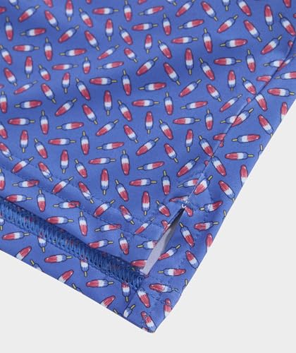Image of vineyard vines Boys' Printed Sankaty Polo, Bomb Pop Tide Blue, S