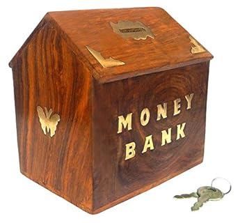 Sri Balajee Bangles Handcrafted Wooden Piggy Bank for Girls and Boys (Design 5)