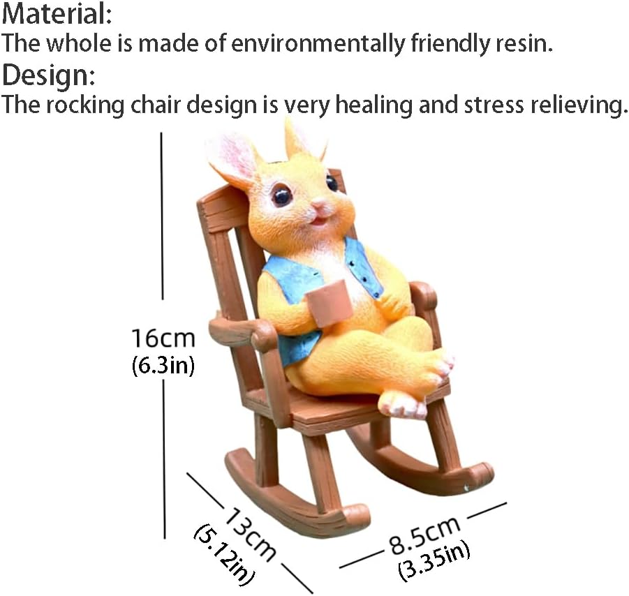 Garden Statues Bunny Statue Easter Bunny Decorations Outdoor Resin Rabbit Garden Statue Decor Lawn Decorations Easter Thanksgiving for Women