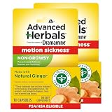 From the Makers of Dramamine, Advanced Herbals with Natural Ginger, for Nausea Relief, Morning Sickness Relief & Motion Sickness Relief During Travel, 18 Capsules, Pack of 2