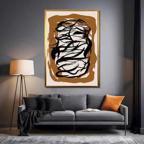 Art abstrait coups de pinceau XINBAO, toile moderne dynamique 70x100cm - 4