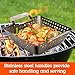Camerons Barbecue Grilling Wok - Heavy Duty Non-Stick BBQ Grill Basket w Stainless Steel Handles- 3