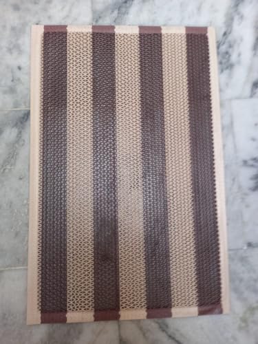 Image of Double Colour Anti Skid & Multipurpose /Bathroom Mat /Shower Mat /Carpet /Rugs /Rainmat /Swimming Pool Mat|Waterproof Doormat for Indoor /Outdoor Home Office Entrance| (Beige-Brown, 16 inchx24 inch)