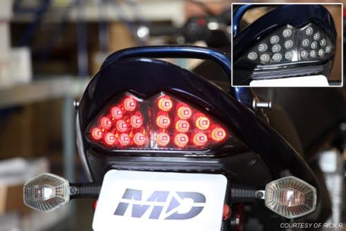 Integrated Sequential LED Tail Lights Smoke Lens for 2007-2009 Suzuki GSF1250S Bandit GSX650F/GSX1250FA