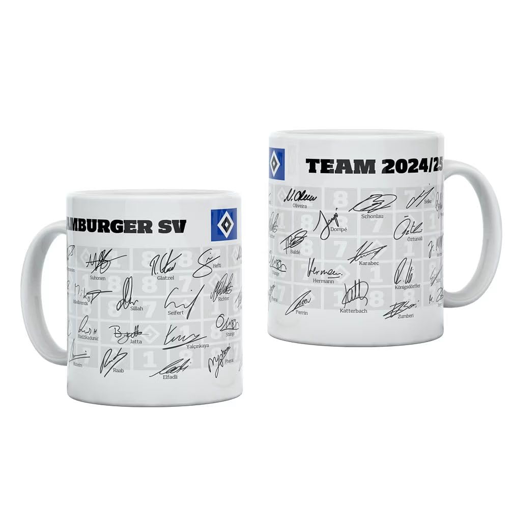 Hamburger SV HSV kubek z podstawką 24/25 kubków 300 ml ceramika HSV artykuł dla fanów + FanEmotion otwieracz do butelek