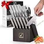Knife Sets for Kitchen with Block imarku Japanese Knife Set Stainless Steel Kitchen with Block 14pcs, Built-in Sharpener, Sharp Knife Block Set with Non-Slip Ergonomic Handles - Dishwasher Safe