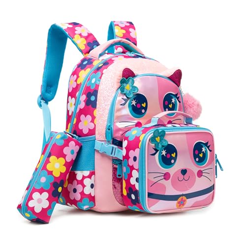 Image of Backpacks for Girls School Bag Cute Girls Backpacks Ages 8-10 Kids Bookbag Set Travel Backpack for Preschool Kindergarten Elementary Students Backpack to School Supplies