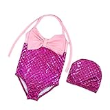 MäDchen-Bademode Cover-Up Bademode für Kinder,langärmliger Badeanzug für Mädchen,mit Schuppen-Design,ideal Schwimmbäder und heiße Quellen