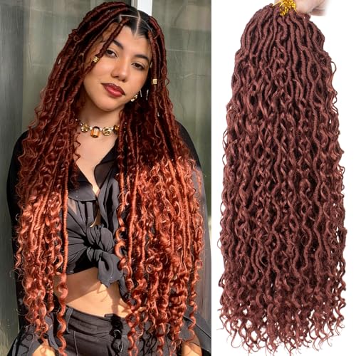 COOKOO 24 Inch Ginger Boho Goddess Locs Crochet Hair...