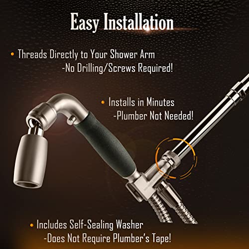 High Sierra's Solid Metal Handheld Shower Head Kit With Slip-Free Grip. Includes All Metal Handheld Shower Head, Trickle Valve, Hose With Silicone Inner Tube, And Holder. 2.0 Gpm. Brushed Nickel #TOP2