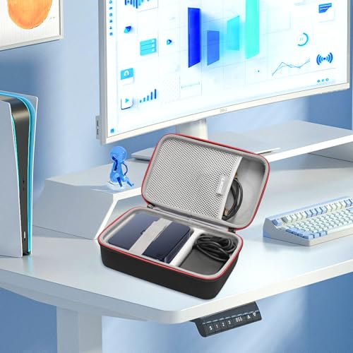 Funda portátil para Apple Mac Mini M5 (2026), M4/M4 Pro (2024) - Solo funda, fabricada en poliéster y EVA de alta densidad, con cierre de cremallera YKK y dos compartimentos miniatura 7
