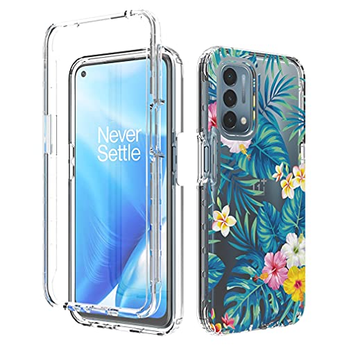 Coque OnePlus Nord N200 transparente antichoc à motif floral en silicone souple