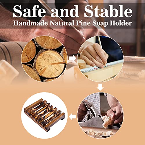 Ayswupt Wooden Soap Holder,Set Of 2 Soap Dishes For Bar Soap,Handmade Soap Dish For Shower,Self Draining Shampoo Bar Holder For Bathroom,Anti-Slid Soap Saver Tray Stand Natural Bathroom Accessories #TOP2