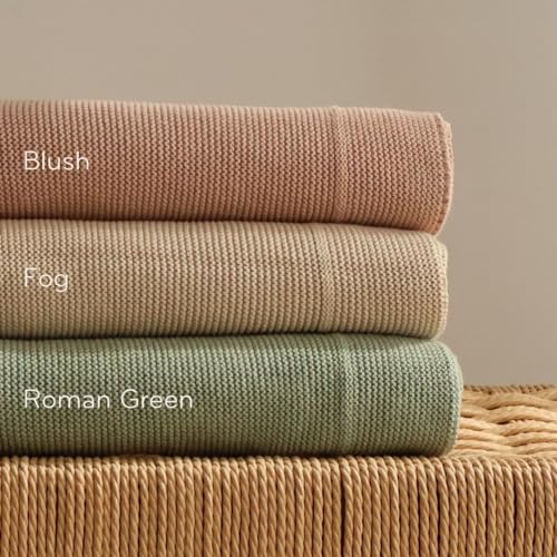 Image of 100% Organic Cotton Knit Receiving Baby Blanket for Newborns - Soft, Breathable Blanket for Crib & Stroller - Nursery Gift (Roman Green)