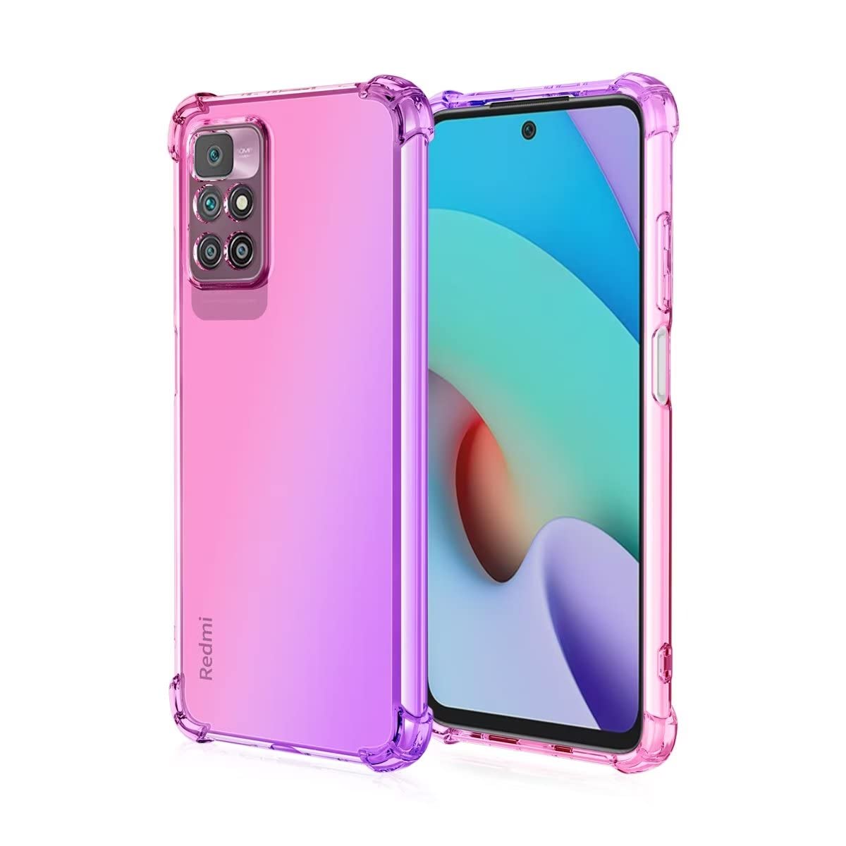 HONLEN Custodia per Xiaomi MI 10 5G Case, (6.67 Inches) Trasparente Sfumato TPU Silicone Progettata, 4 Angoli rinforzati Case - La Farfalla