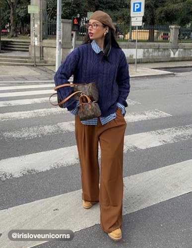 CIDER Milk Tea Pleated Wide Leg Trousers3