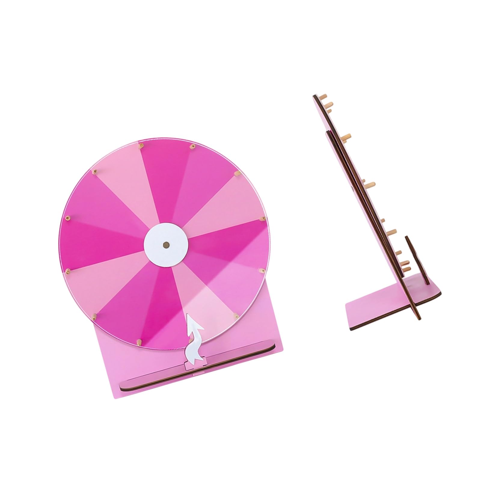Tsophreniq Rotating Prize Wheel Stand Erasable Wood Roulette Wheel for Classroom Event Wedding Birthday and Festival Celebration Recyclable Decision