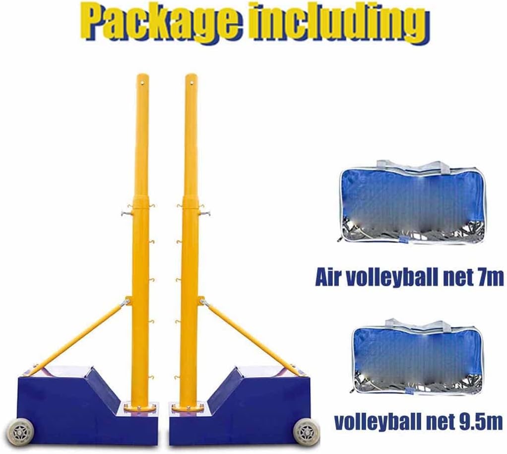 3 in 1 Volleyball Poles with Net, Volleyball/Badminton/Tennis Net Stand, Outdoor Volleyball Rack with Wheels(Style 7 3.5)