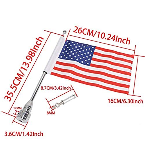 Espear Motocycle America Flag And Motorcycle Flag Mount For Harley Davidson Honda Goldwing Cb Vtx Cbr Yamaha Luggage Racks 6 X 9 Inch Usa Flag Chrome Flagpole Holder Luggage Racks #TOP4