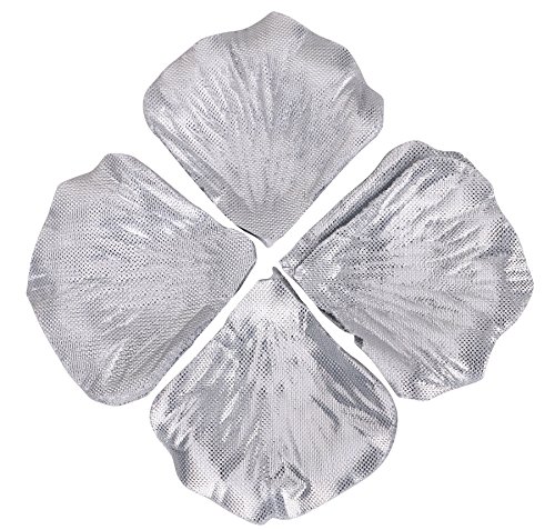 Younglove 1000 Pieces Artificial Fake Rose Petals Wedding Party Decorations Rose Petals For Weddings, Silver #TOP1