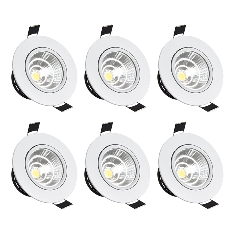 Lámparas LED empotrables para cocina y baño con foco cálido de bajo consumo 3w