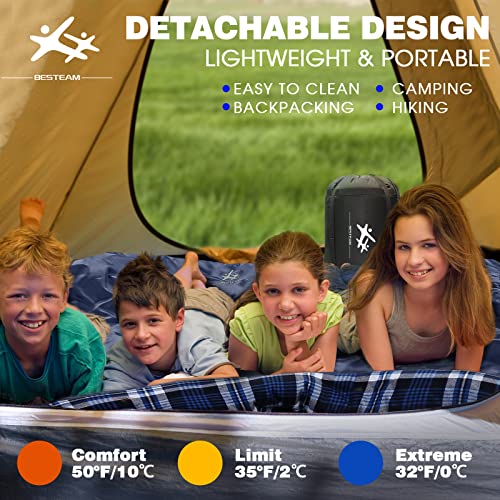 Besteam Sleeping Bag, Cool & Cold Weather For Backpacking, Hiking, Family Camping. Queen Size Xl! Lightweight, Waterproof Sleeping Bags For Adults, Teens, Truck, Tent, Sleeping Pad #TOP3